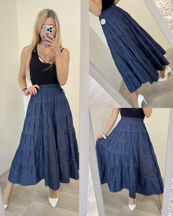 Jeansowa spódnica maxi