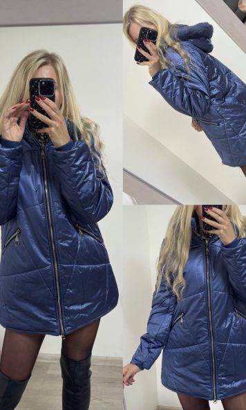 Kurtka zimowa pikowana - granatowa