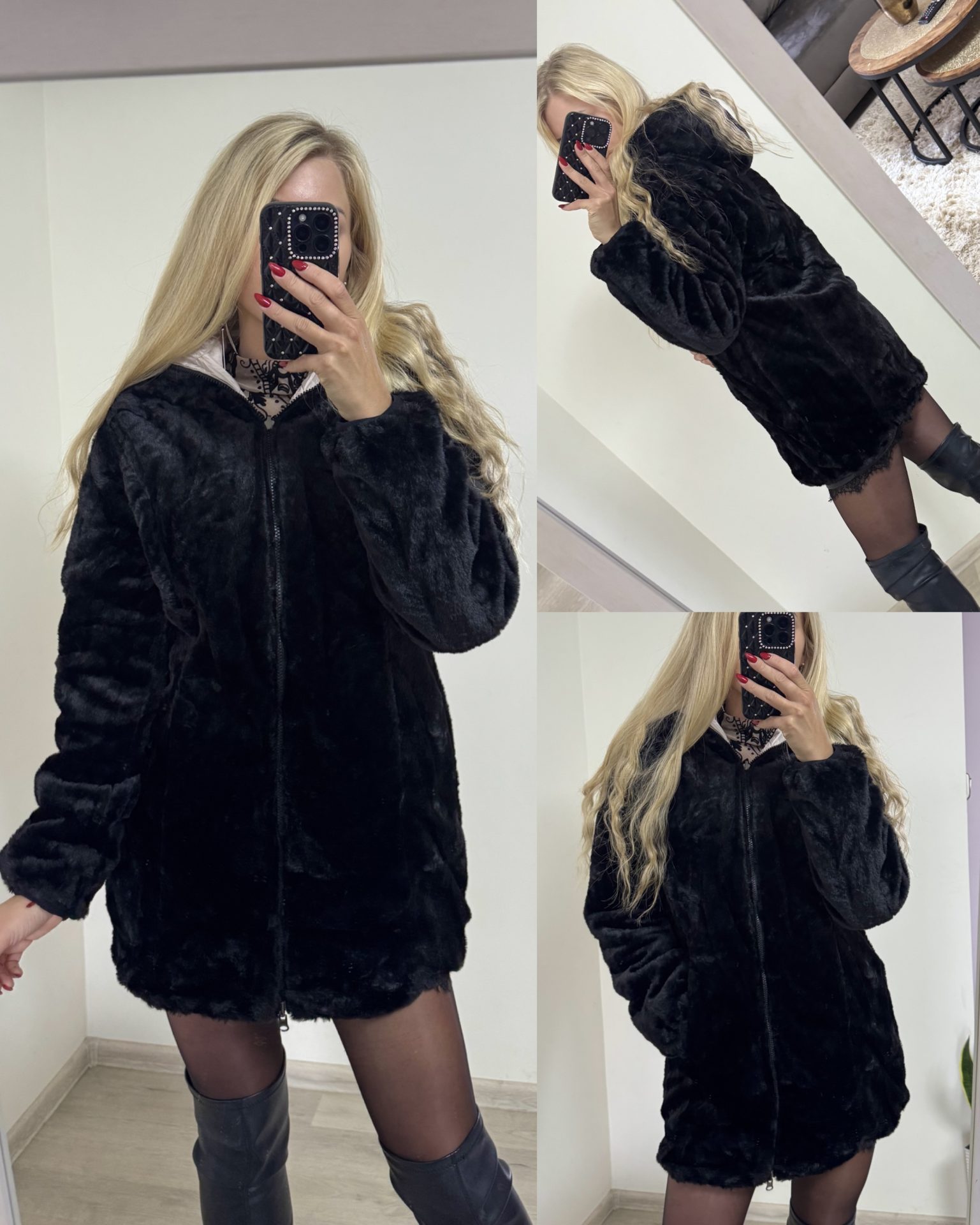 Kurtka futerko 2w1 dwustronna - obrazek 2