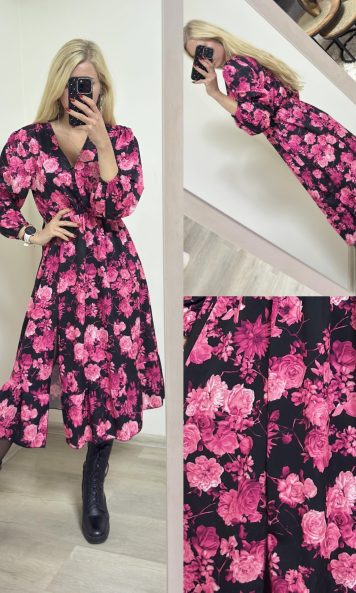 Sukienka midi z rozcięciem