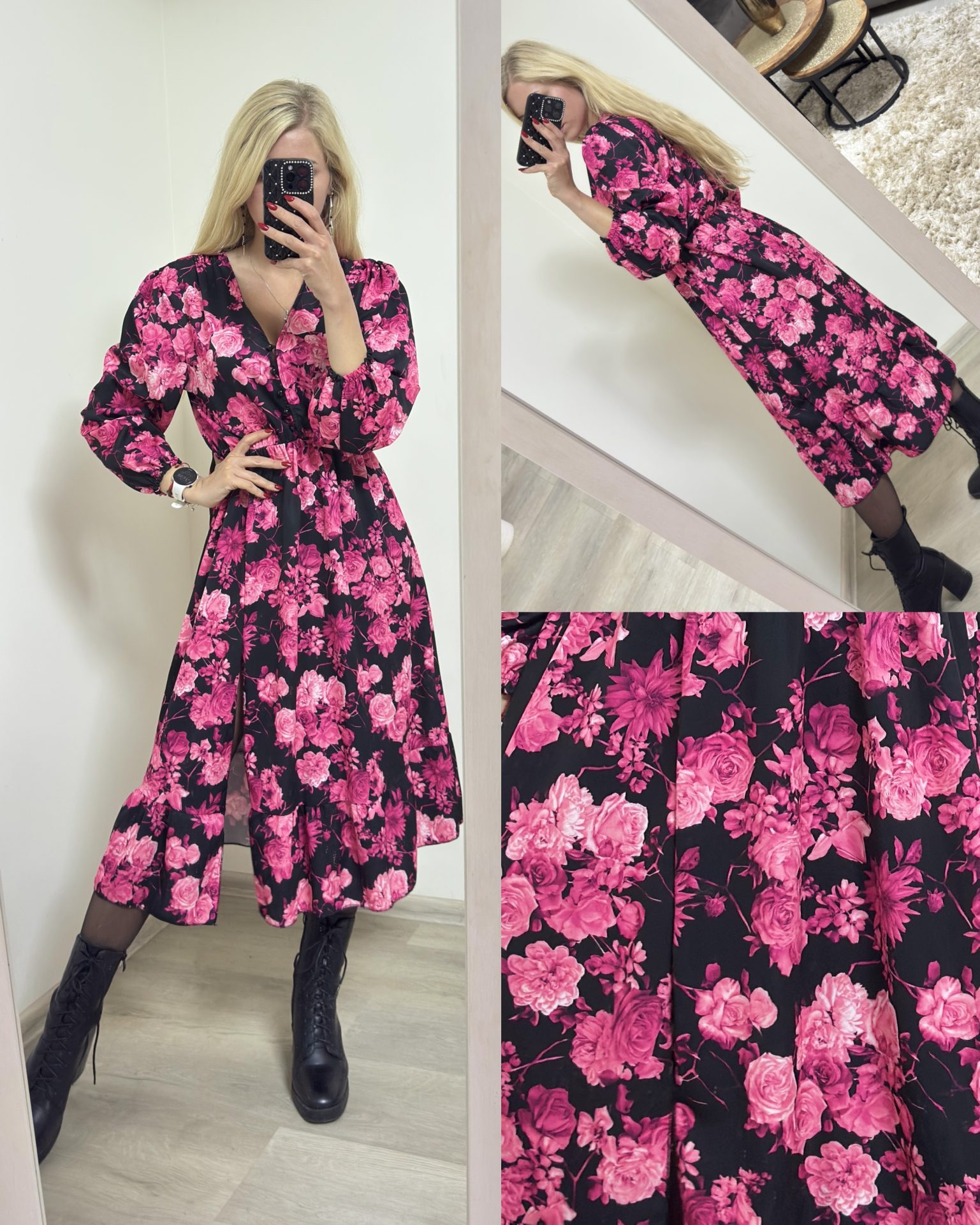 Sukienka midi z rozcięciem