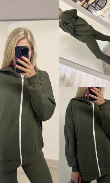 Dres khaki z kapturem