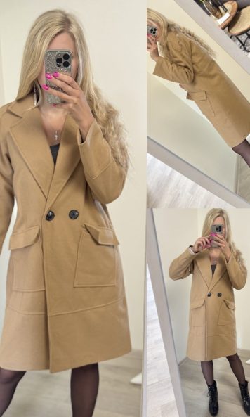 Płaszcz damski - klasyczny camel