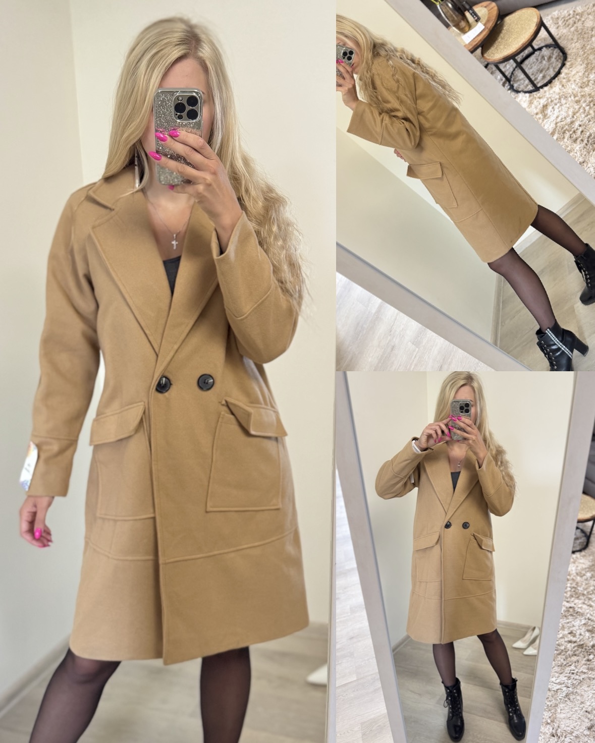 Płaszcz damski - klasyczny camel