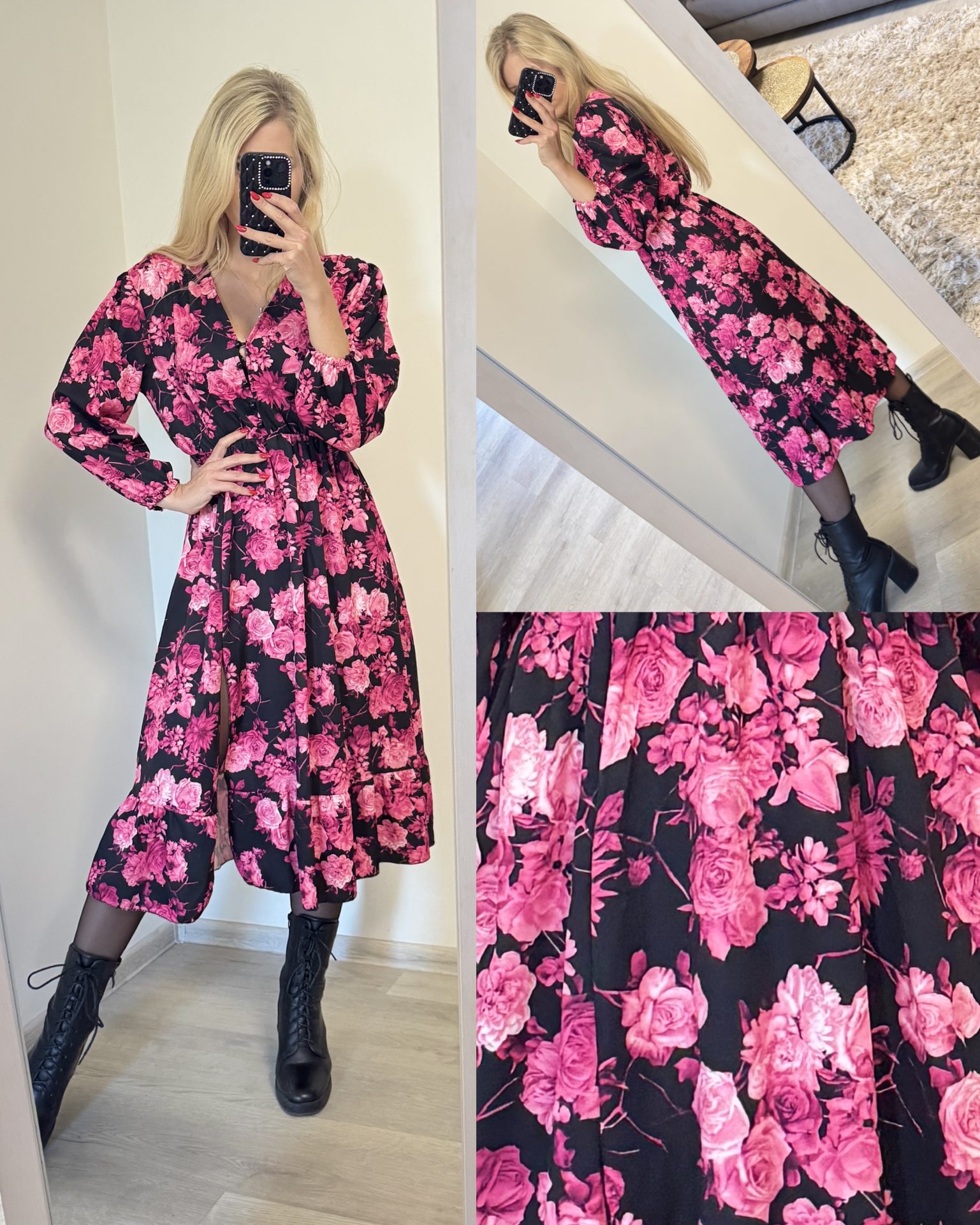 Sukienka midi z rozcięciem - obrazek 4