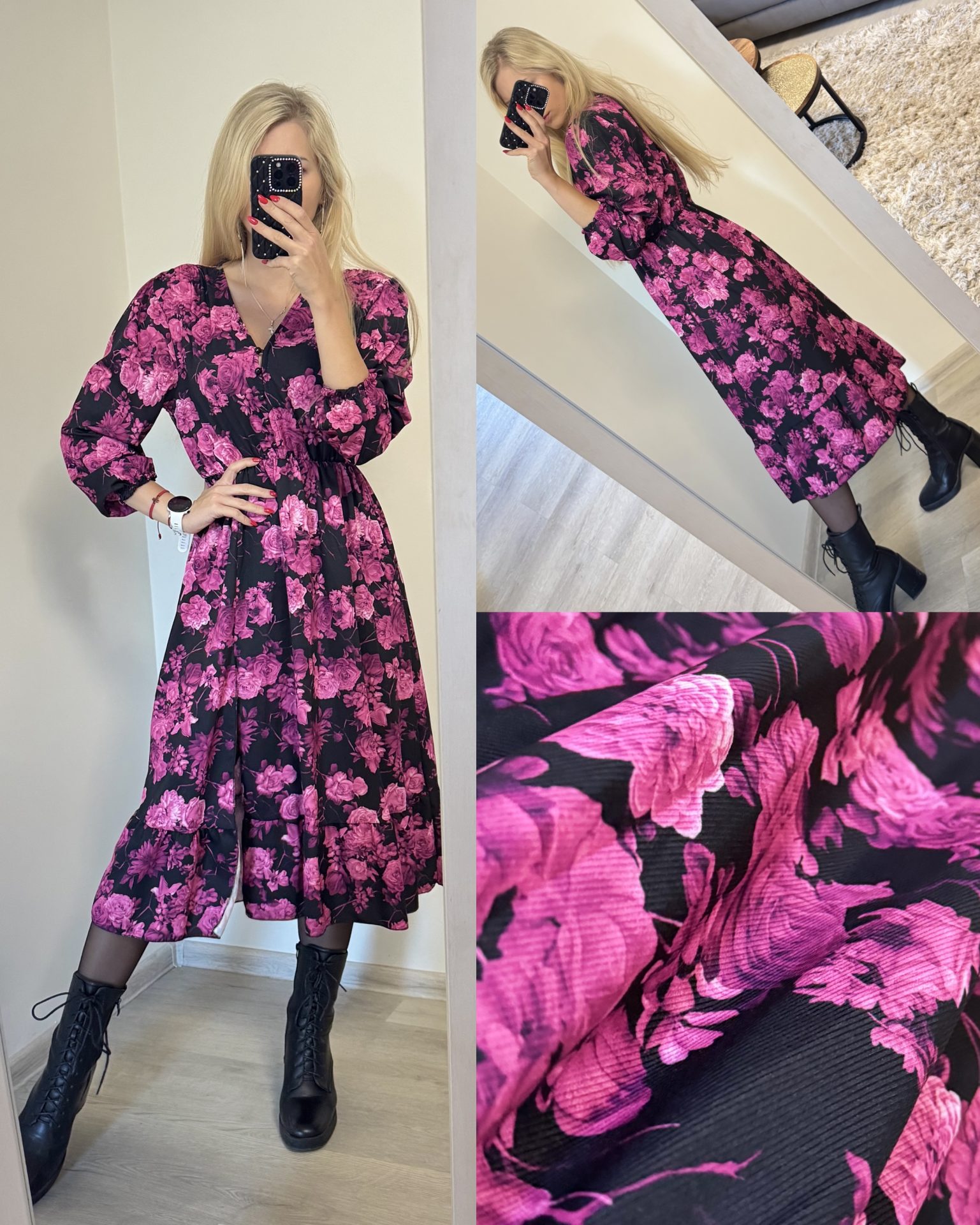 Sukienka midi z rozcięciem - obrazek 3