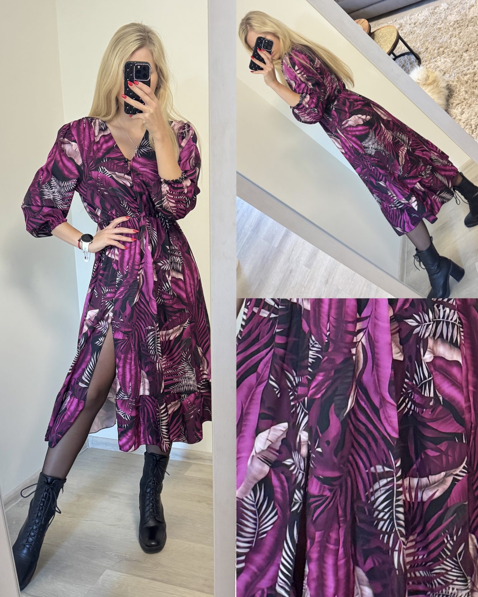 Sukienka midi z rozcięciem - obrazek 7