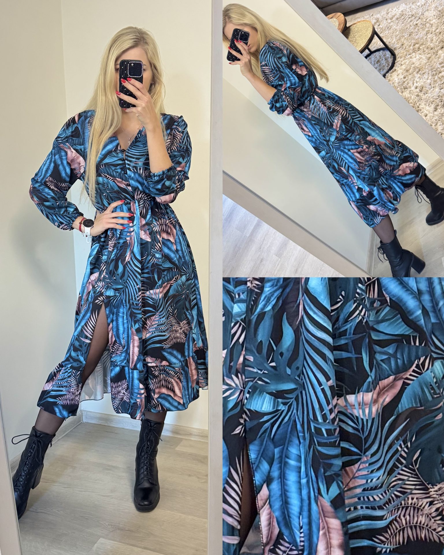 Sukienka midi z rozcięciem - obrazek 9