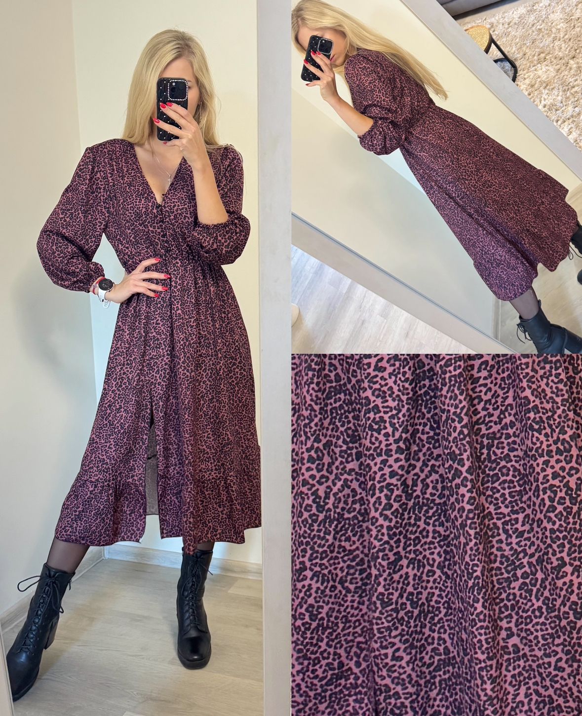 Sukienka midi z rozcięciem - obrazek 2