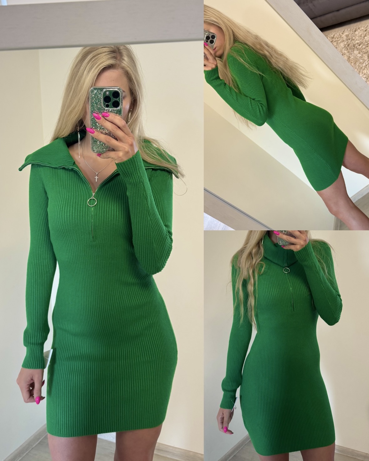 Sukienka sweterkowa prążkowana - obrazek 5