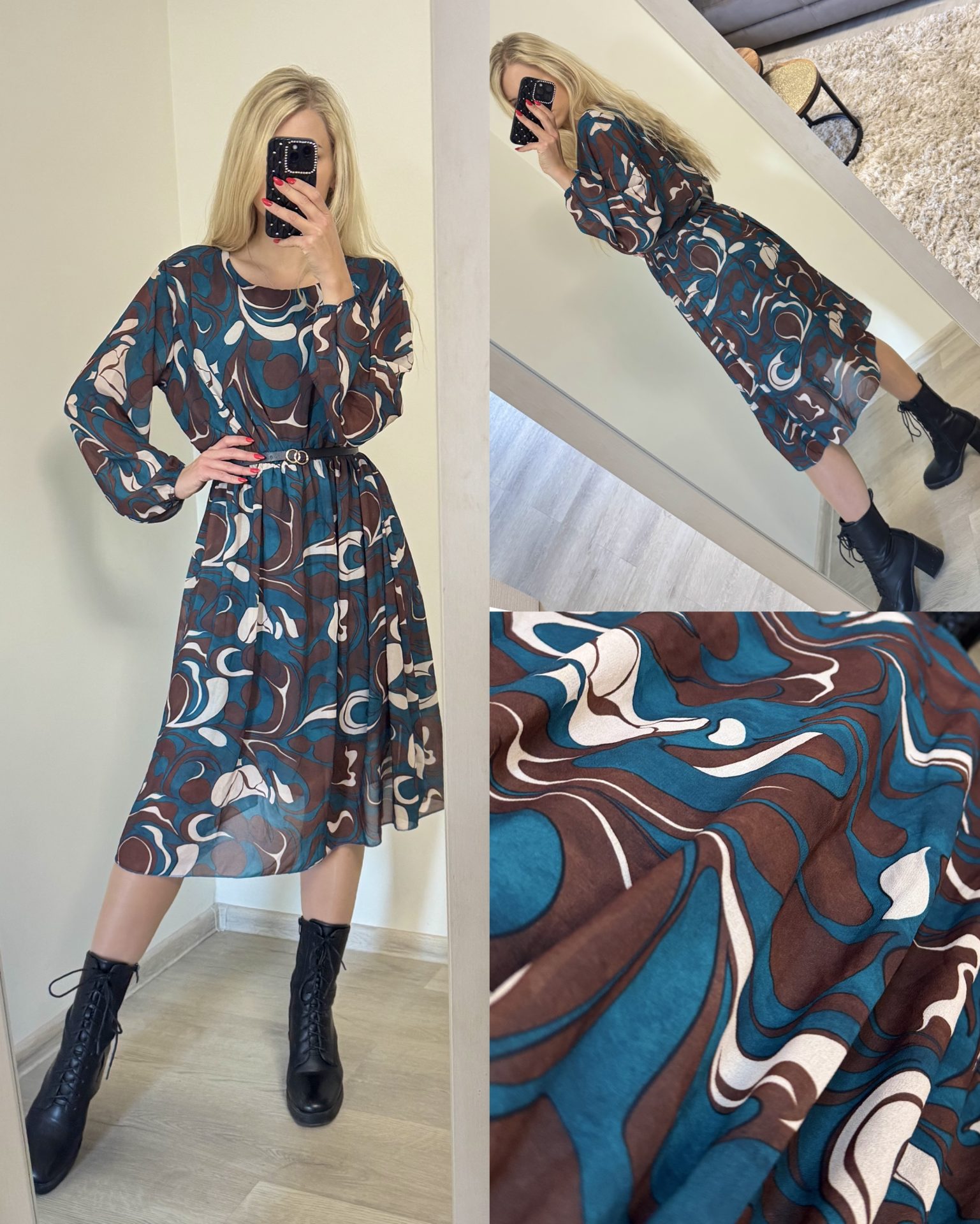 Sukienka midi z paskiem