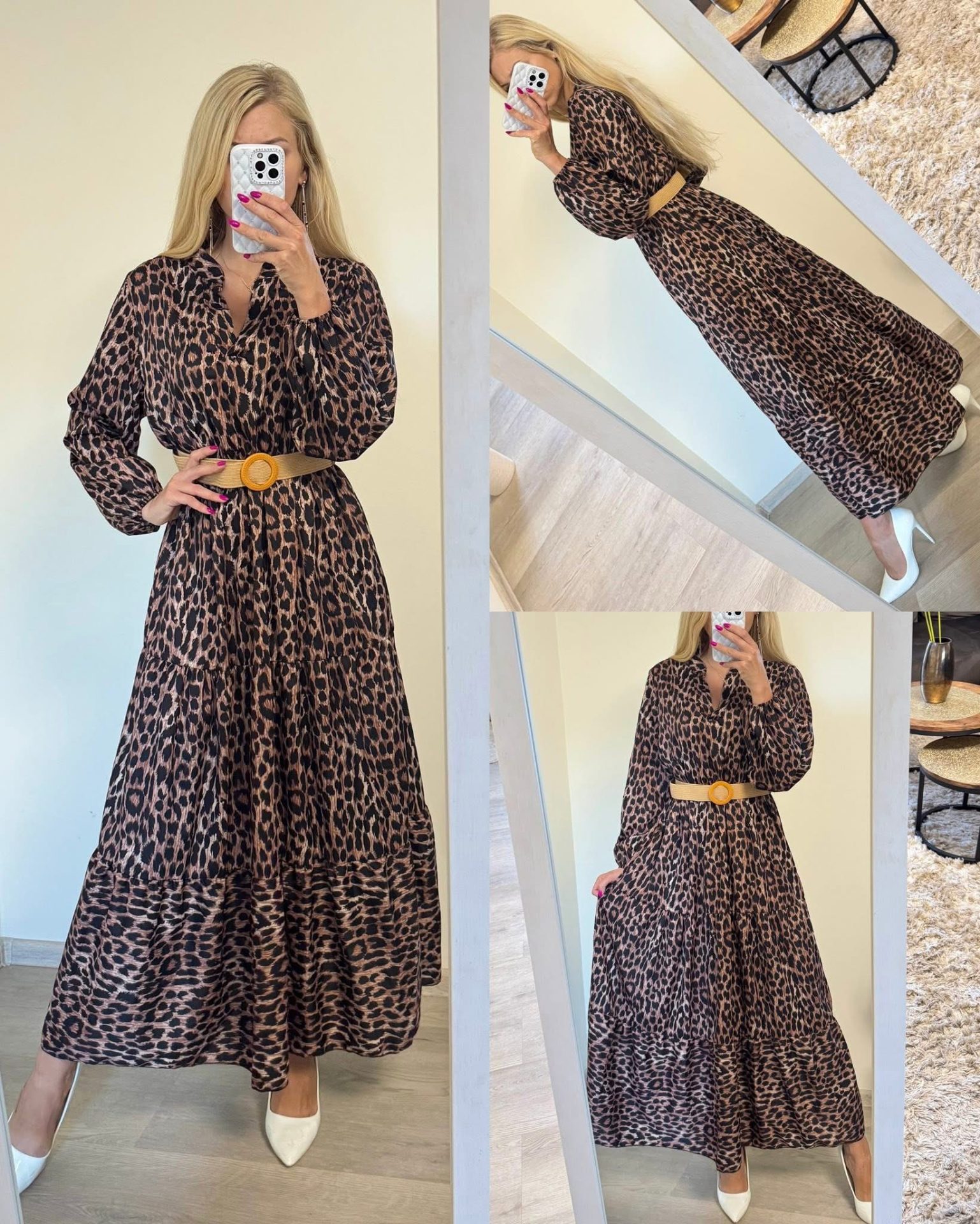 Sukienka maxi w zwierzęcy wzór - obrazek 4