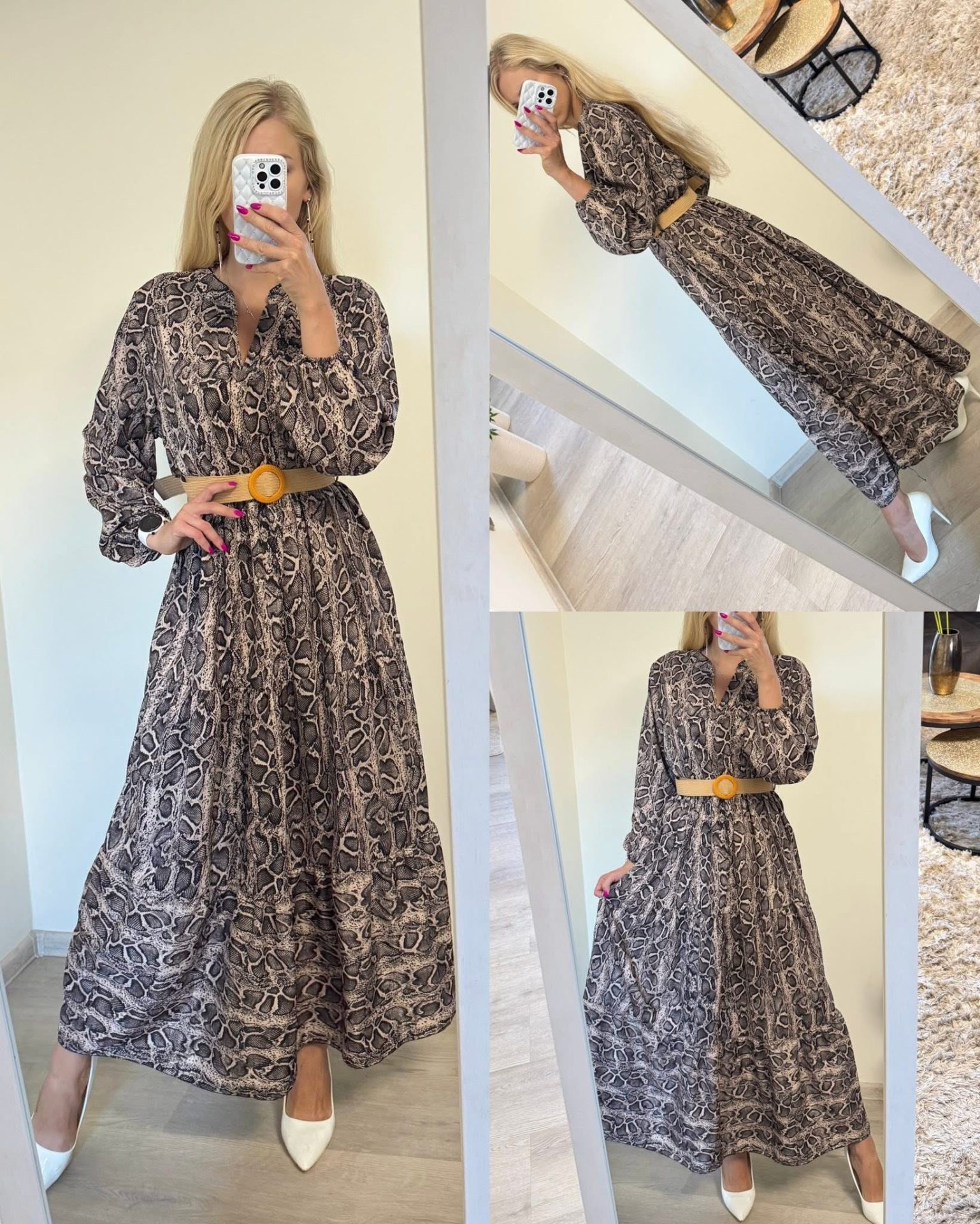 Sukienka maxi w zwierzęcy wzór - obrazek 3