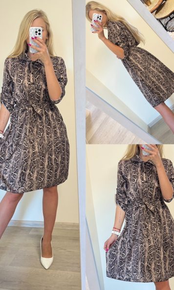 Sukienka midi w zwierzęcy wzór