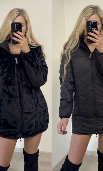 Dwustronna kurtka futerko /kurtka pikowana 2w1