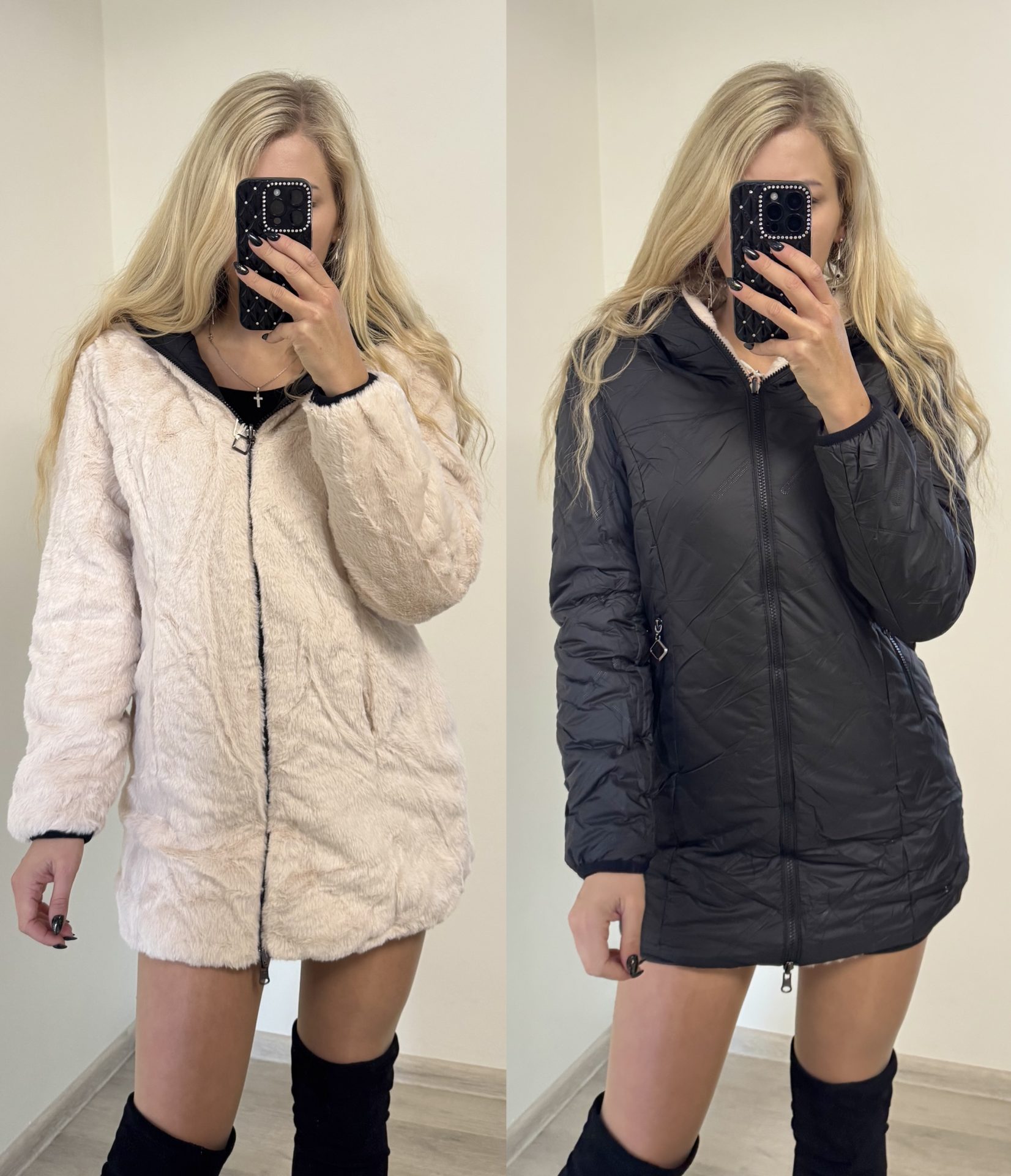 Kurtka 2w1 kurtka pikowana /futerko