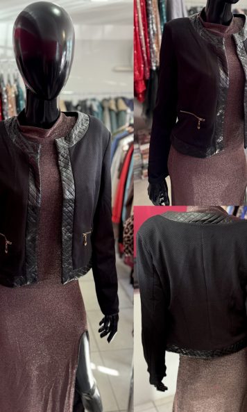 Bolerko czarne z ozdobnymi suwakami