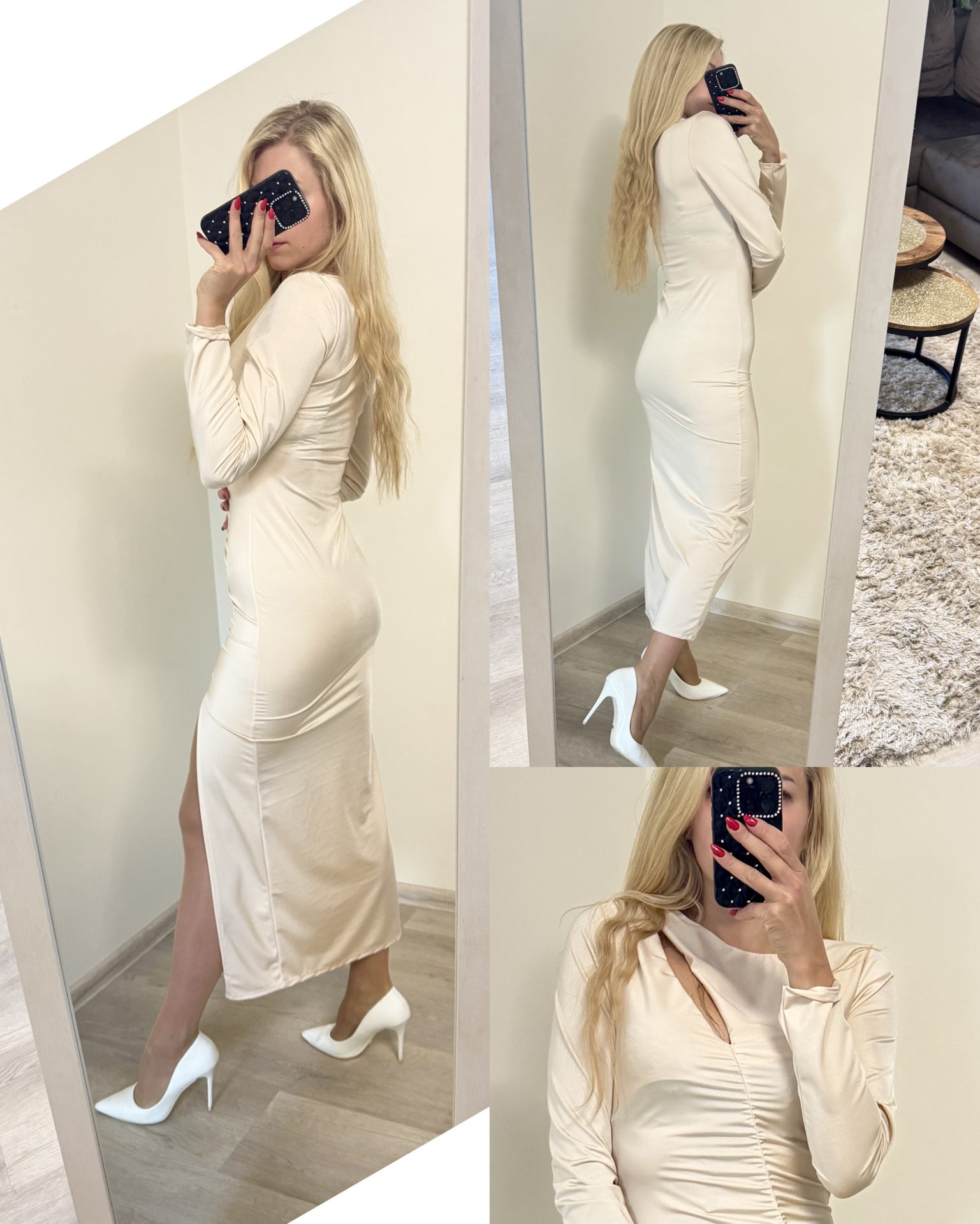 Sukienka elegancka midi z rozcięciem - obrazek 3