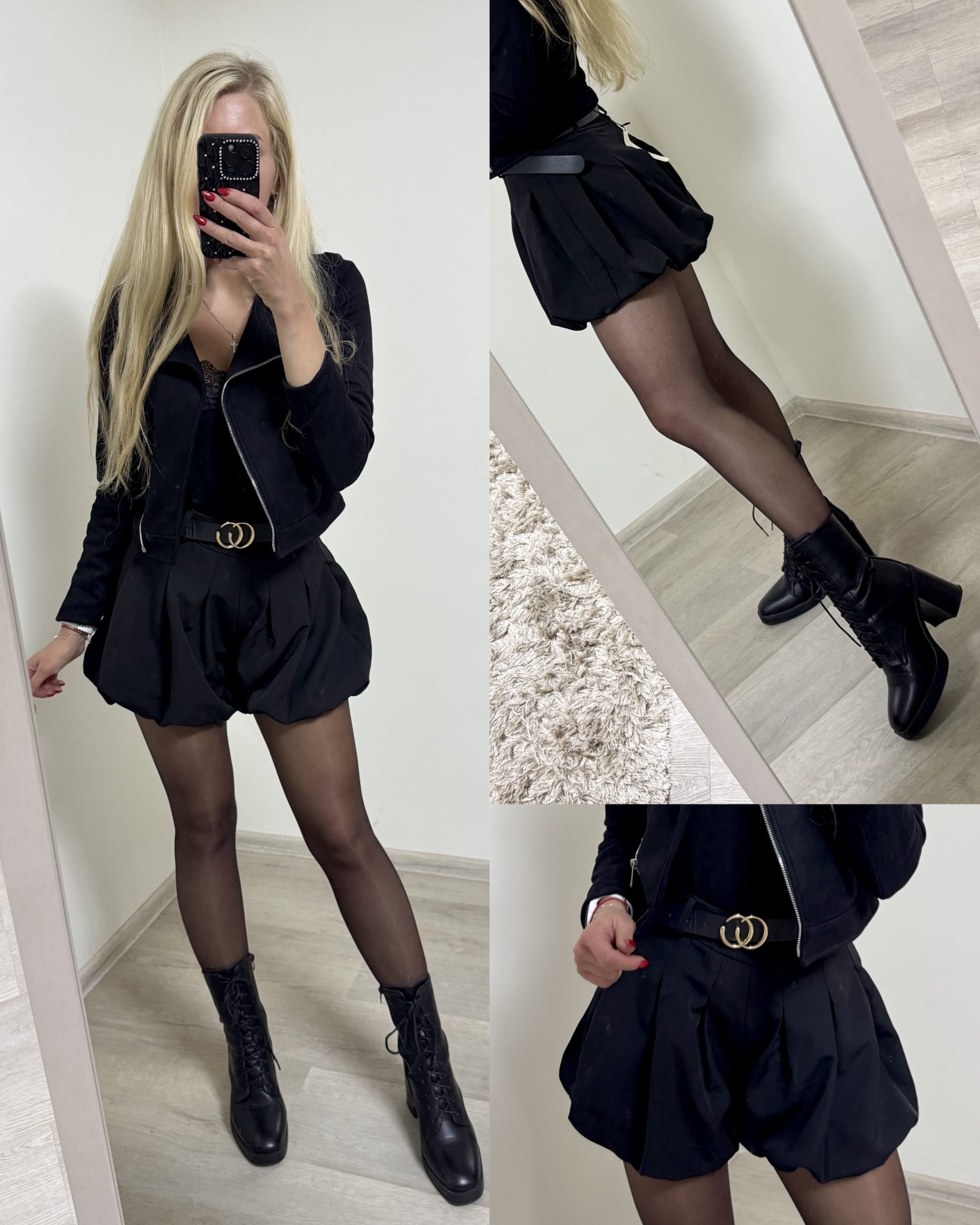 Eleganckie, bufiaste spodenki imitujące spódniczkę