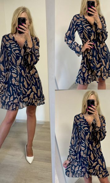 Sukienka krótka z długim rękawem