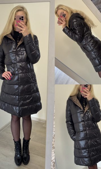 Kurtka damska pikowana z kapturem