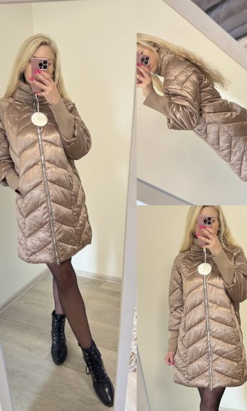 Kurtka damska pikowana złota