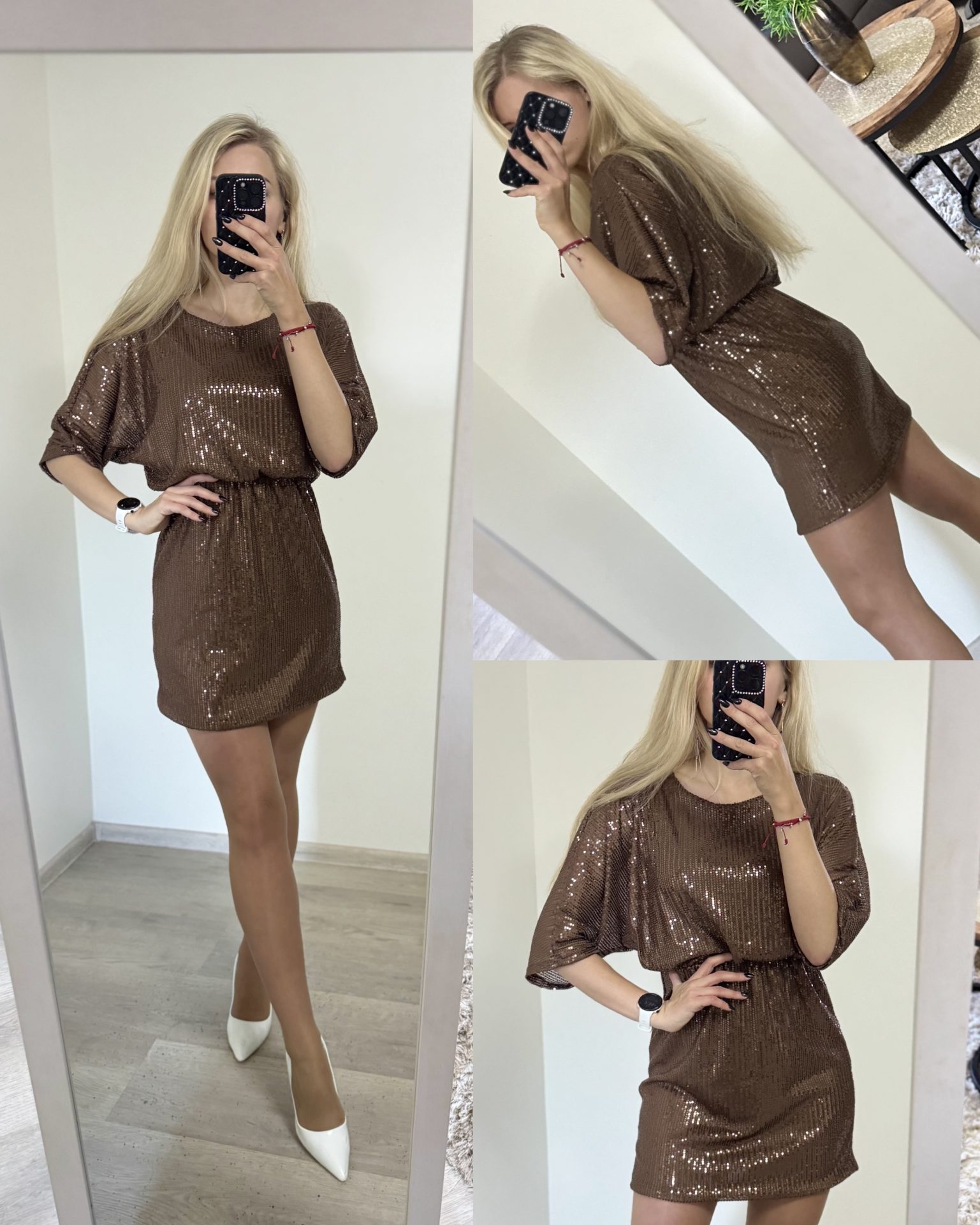 Błyszcząca sukienka z cekinami - obrazek 2