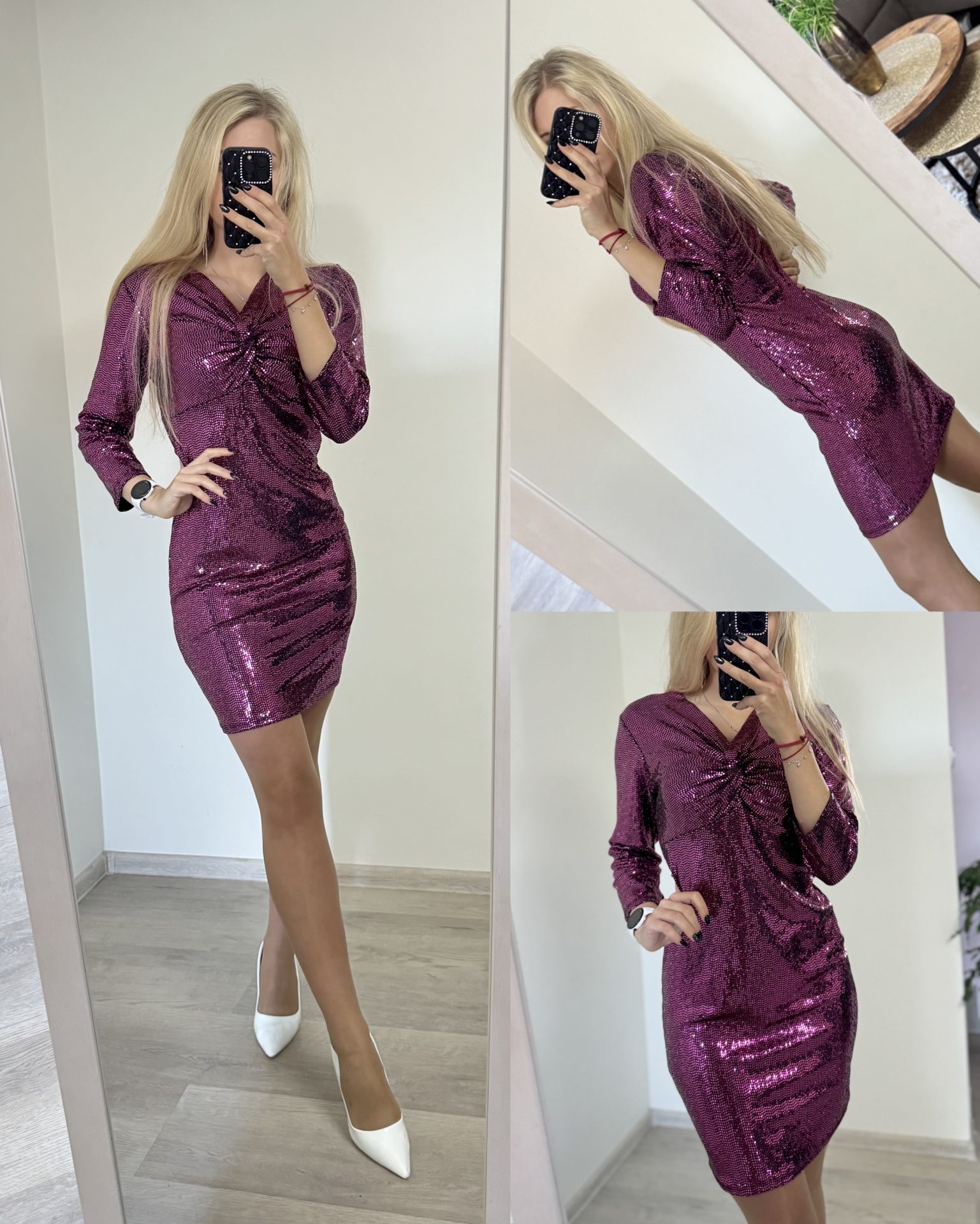 Dopasowana sukienka cekinowa - obrazek 4