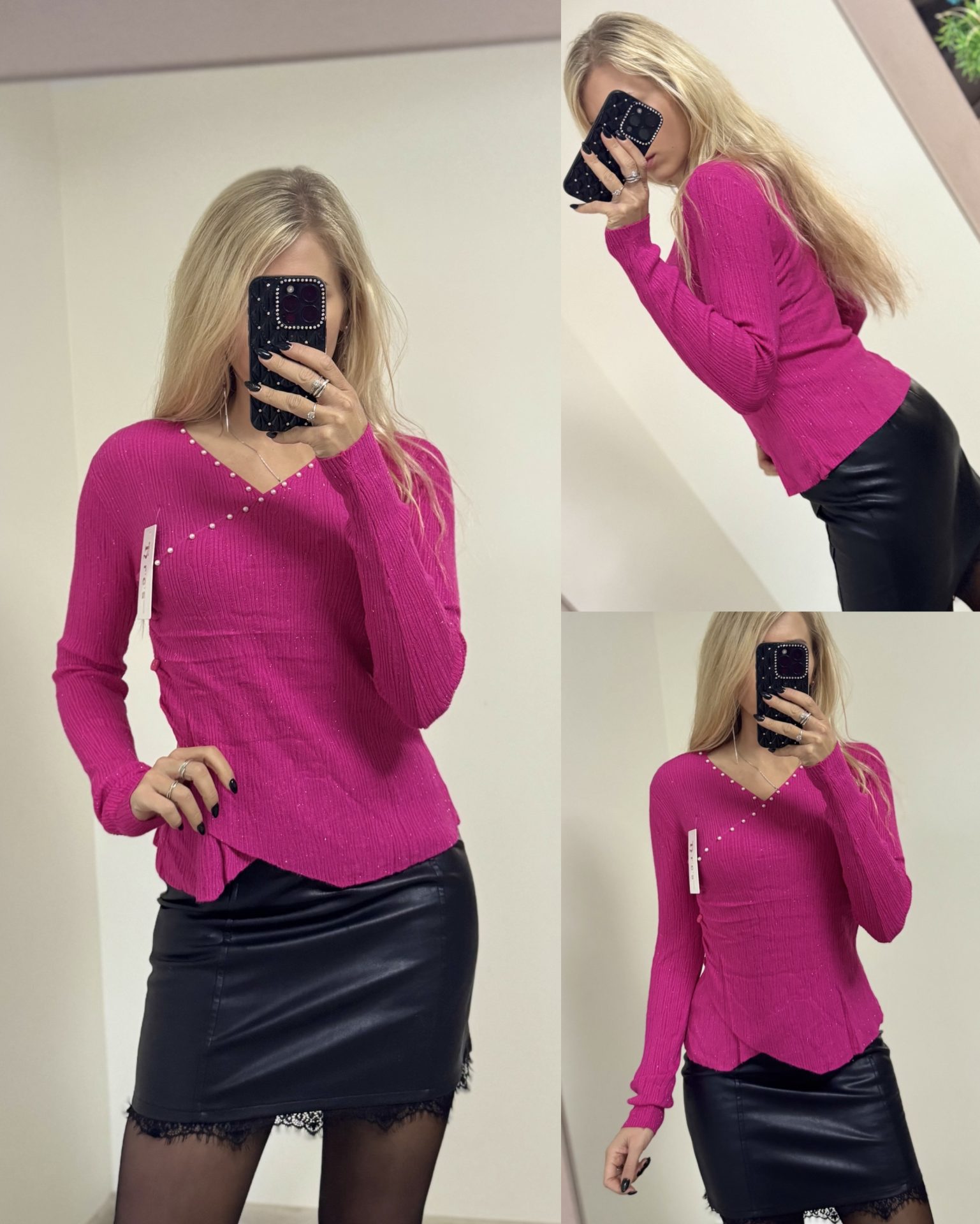 Bluzka z ozdobnymi perełkami