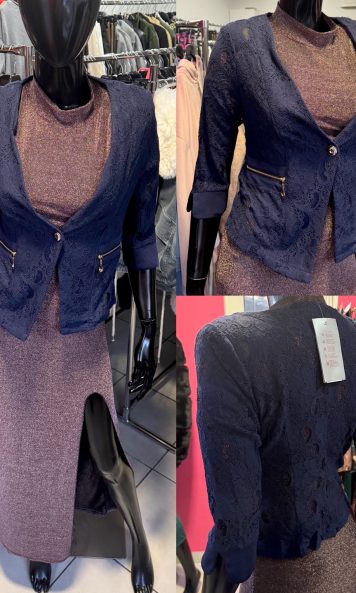 Stylowe granatowe bolerko