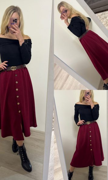 Spódnica midi z paskiem